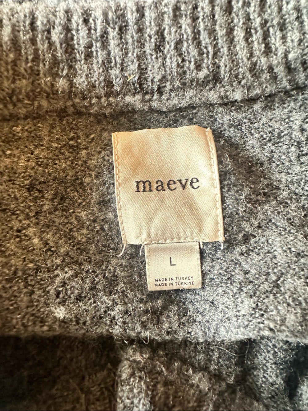 Maeve for Anthropologie Short Sleeve Gold Button Grey Cardigan size large - Picture 9 of 10